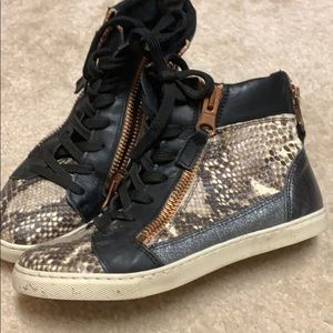 Steve Madden snakeskin high top sneakers